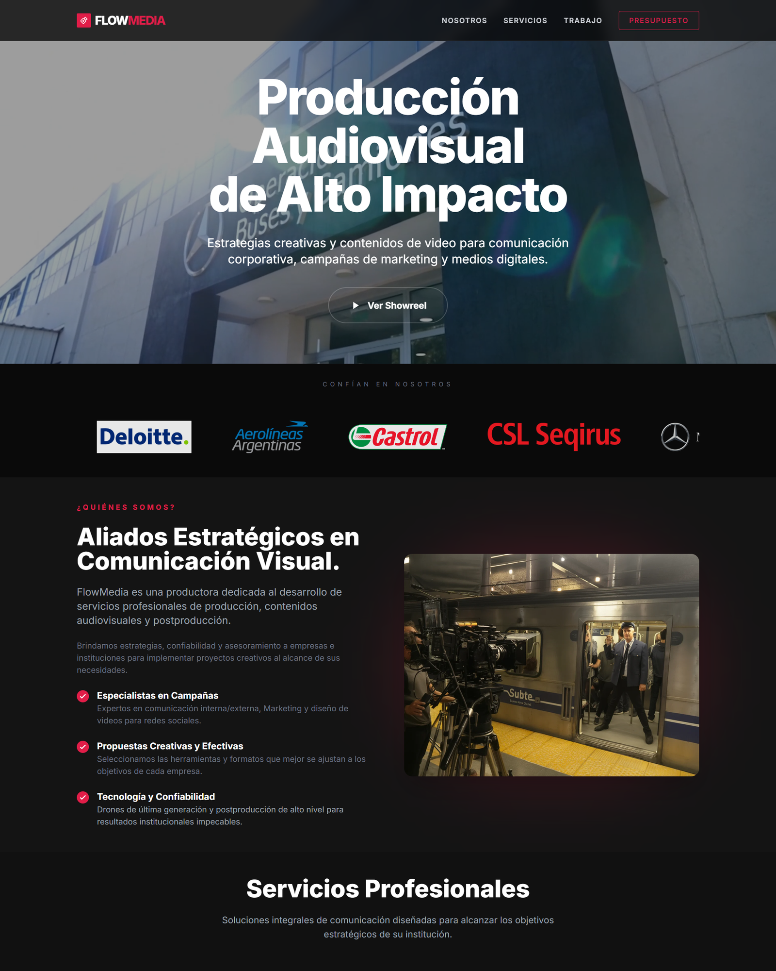 Mockup landing page para Servicios