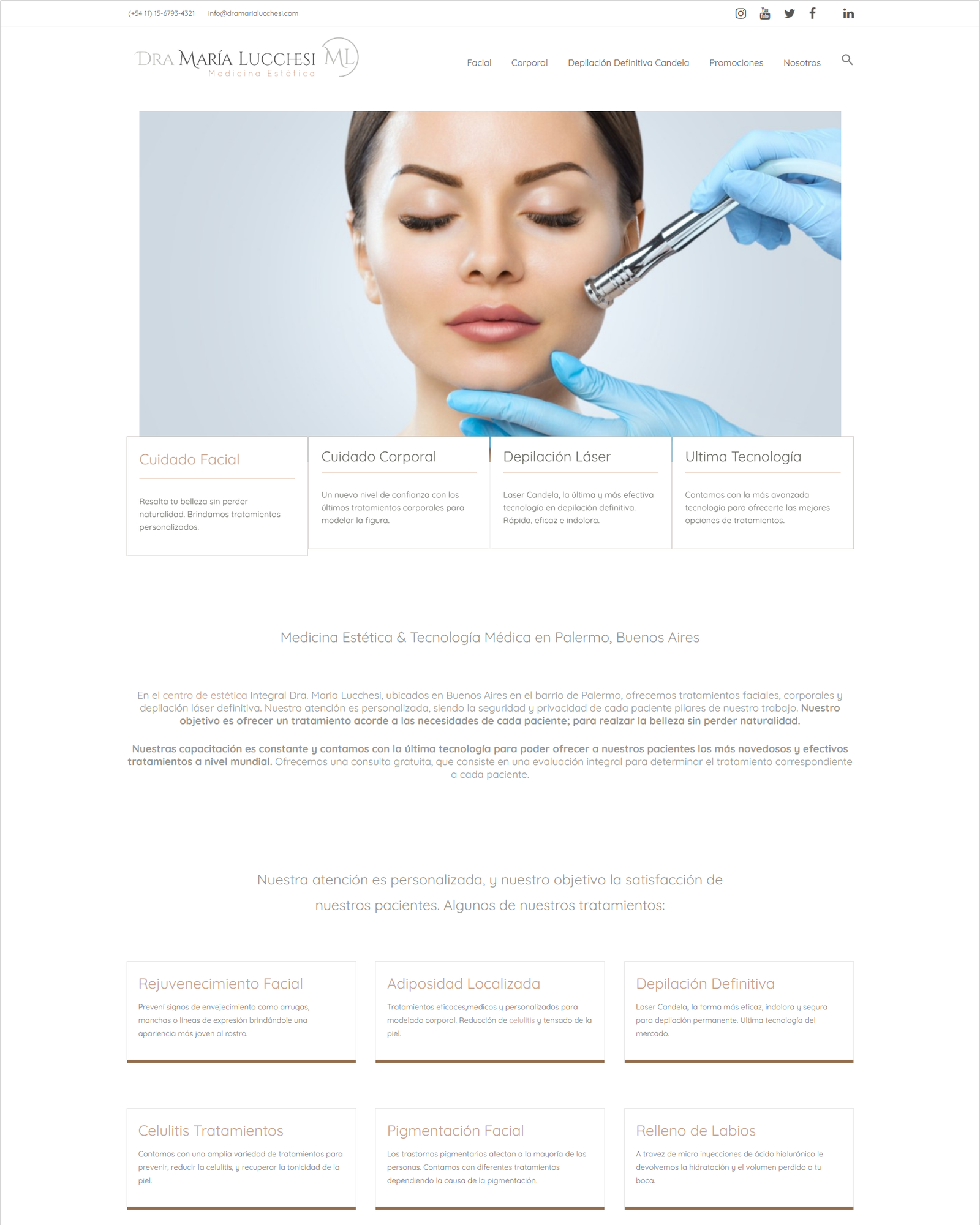 Mockup landing page para Estética